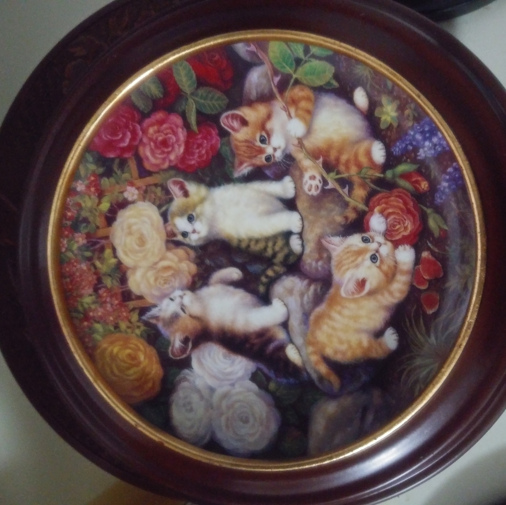 Kahla Jurgen Scholz Vintage Cat Plates with Frames
